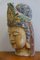 Large Wooden Buddha Head with Old Painting, Image 9
