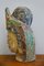 Large Wooden Buddha Head with Old Painting 8