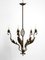 Italian 5 Armed Floral Chandelier in Iron, 1940s, Image 3