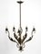 Italian 5 Armed Floral Chandelier in Iron, 1940s, Image 1