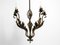 Italian 5 Armed Floral Chandelier in Iron, 1940s, Image 12