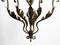 Italian 5 Armed Floral Chandelier in Iron, 1940s, Image 5