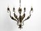 Italian 5 Armed Floral Chandelier in Iron, 1940s, Image 2