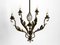 Italian 5 Armed Floral Chandelier in Iron, 1940s, Image 4