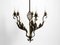 Italian 5 Armed Floral Chandelier in Iron, 1940s, Image 11