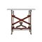 Red Industrial Table with Marble Top 4