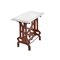 Red Industrial Table with Marble Top 1