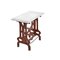 Red Industrial Table with Marble Top, Image 1