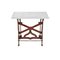 Red Industrial Table with Marble Top, Image 2