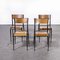 French Black Tapered Leg School Dining Chairs from Mullca, 1950s, Set of 4 3