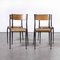 French Black Tapered Leg School Dining Chairs from Mullca, 1950s, Set of 4 1