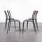 French Black Tapered Leg School Dining Chairs from Mullca, 1950s, Set of 4 4