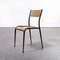 French Black Tapered Leg School Dining Chairs from Mullca, 1950s, Set of 4 7
