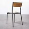 French Black Tapered Leg School Dining Chairs from Mullca, 1950s, Set of 4 6