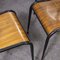 French Black Tapered Leg School Dining Chairs from Mullca, 1950s, Set of 4 5