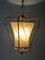 Lampe à Suspension Style Régence en Laiton avec Abat-Jour en Soie, 1950s 10