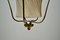 Austrian Regency Style Pendant in Brass with Silk Shade, 1950s, Image 8