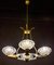 Art Deco Brass Mounted Murano Glass Chandelier by Ercole Barovier, 1940 2