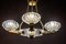Art Deco Brass Mounted Murano Glass Chandelier by Ercole Barovier, 1940, Image 4
