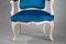 Louis XV Peacock Blue Velvet Armchairs, Set of 4, Image 9