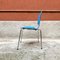 Mid-Century Italian Modern Light Blue Curved Wood and Metal Rod Chair, 1960s 6