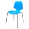 Mid-Century Italian Modern Light Blue Curved Wood and Metal Rod Chair, 1960s 1