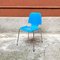Mid-Century Italian Modern Light Blue Curved Wood and Metal Rod Chair, 1960s 2
