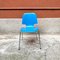 Mid-Century Italian Modern Light Blue Curved Wood and Metal Rod Chair, 1960s 3