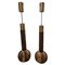 Brass & Wood Lights from Stilux, Italy, Set of 2 1
