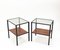 Italian Iron, Glass & Wood Coffee Table, 1960s, Set of 2 12