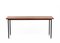 Mid-Century Italian Black Enameled Metal & Teak Bench with Brass Feet, 1960s 3