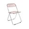 Italian Pink Acrylic Glass Folding Plia Chairs by Giancarlo Piretti for Castelli, 1975, Set of 4, Image 2