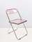 Italian Pink Acrylic Glass Folding Plia Chairs by Giancarlo Piretti for Castelli, 1975, Set of 4 13
