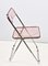 Italian Pink Acrylic Glass Folding Plia Chairs by Giancarlo Piretti for Castelli, 1975, Set of 4 12