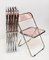 Pink Acrylic Glass Folding Plia Chairs by Giancarlo Piretti for Anonima Castelli, 1975, Set of 6, Image 13