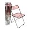 Pink Acrylic Glass Folding Plia Chairs by Giancarlo Piretti for Anonima Castelli, 1975, Set of 6 2