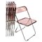 Pink Acrylic Glass Folding Plia Chairs by Giancarlo Piretti for Anonima Castelli, 1975, Set of 6, Image 1