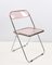 Italian Pink Acrylic Glass Folding Chairs by Giancarlo Piretti for Castelli / Anonima Castelli, Set of 12 3