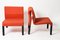 Mid-Century Italian Red Fabric and Black Plastic Armchairs, 1980s, Set of 2 13