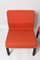 Mid-Century Italian Red Fabric and Black Plastic Armchairs, 1980s, Set of 2, Image 12