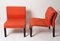 Italienische Mid-Century Sessel aus rotem Stoff & schwarzem Kunststoff, 1980er, 2er Set 9