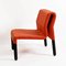 Mid-Century Italian Red Fabric and Black Plastic Armchairs, 1980s, Set of 2, Image 20