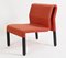 Mid-Century Italian Red Fabric and Black Plastic Armchairs, 1980s, Set of 2 8
