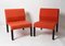 Italienische Mid-Century Sessel aus rotem Stoff & schwarzem Kunststoff, 1980er, 2er Set 4