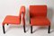 Italienische Mid-Century Sessel aus rotem Stoff & schwarzem Kunststoff, 1980er, 2er Set 15