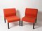 Italienische Mid-Century Sessel aus rotem Stoff & schwarzem Kunststoff, 1980er, 2er Set 5