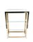 Italian Brass and Anodized Chrome Bookcase with Glass Shelves by Renato Zevi, 1970s 6