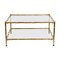 Italian Mid-Century Modern Glass, Brass and Faux Bamboo Coffee Table, 1970s, Image 1