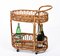 Mid-Century Italian Bamboo and Rattan Oval Serving Bar Cart, 1960s, Image 17