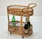 Mid-Century Italian Bamboo and Rattan Oval Serving Bar Cart, 1960s 18